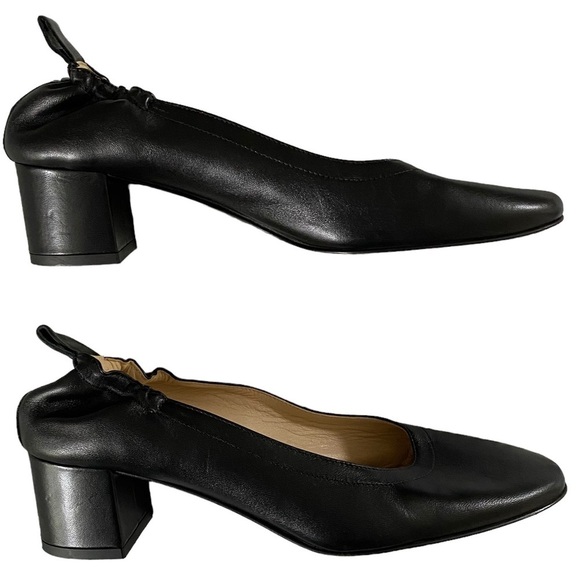 Everlane The Day Heel round toe scrunch back 2inch block heel leather black 7.5 - Picture 6 of 16